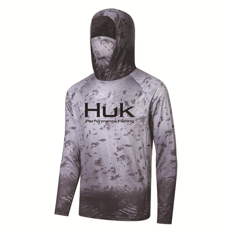 HUK Outdoor Camouflage Gradient Meeresangelköder Hoodie - Sonnenschutz Milchseide Bekleidung