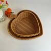 Heart Shape Wicker Serving Tray Artificial Rattan Artificial Rattan Basket  Bread Storage