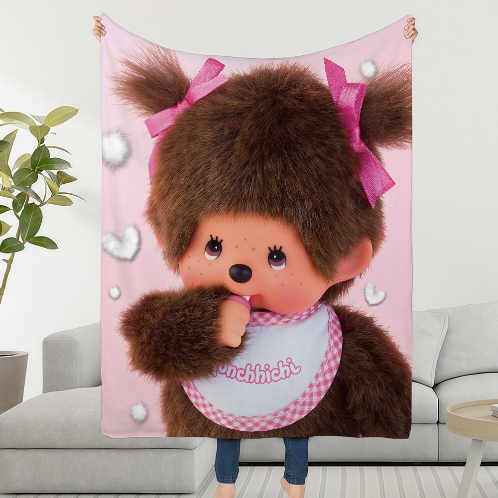 Decke Überwurf Niedlich Super Cartoon Gemütlich Plüsch Wohnzimmer M-MonchhichiS-ES Sofa Couch Kindlich Geburtstagsgeschenke