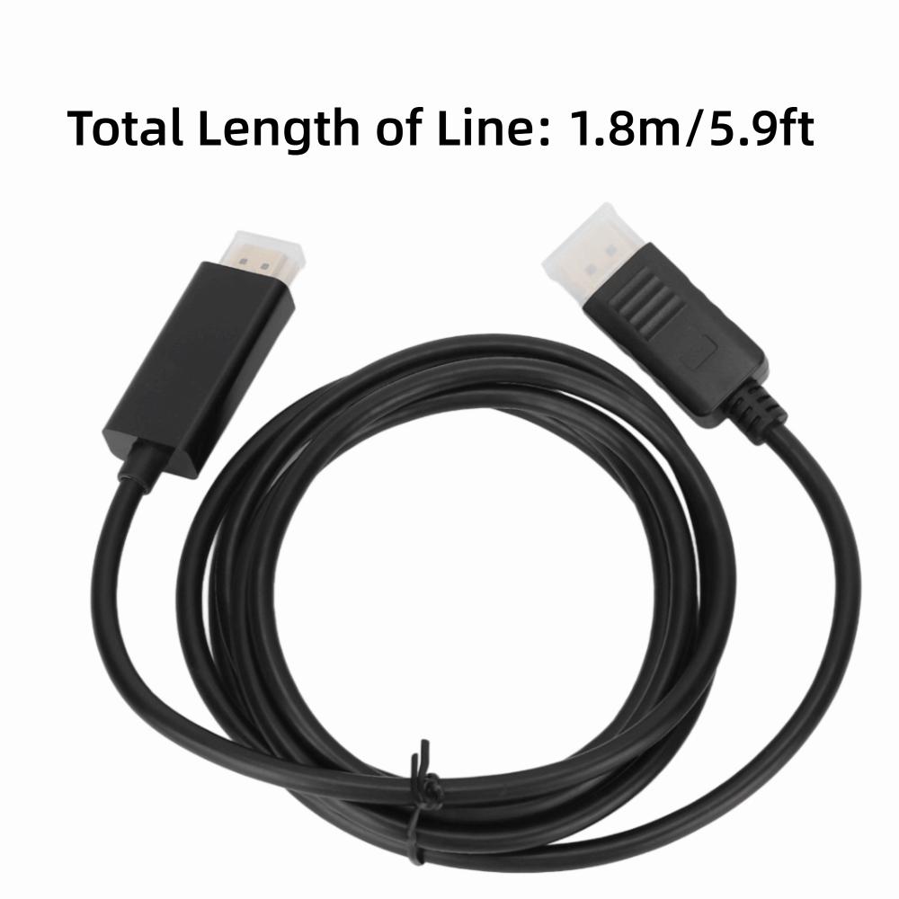 1.8m/5.9ft DisplayPort To HD Multimedia Interface Adapter 4K30HZ/1080P DP To HD Cable Monitor Use