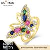 Colorful Butterfly Retro Ring: European and American Style, Versatile High-End Design for a Luxurious Feel.