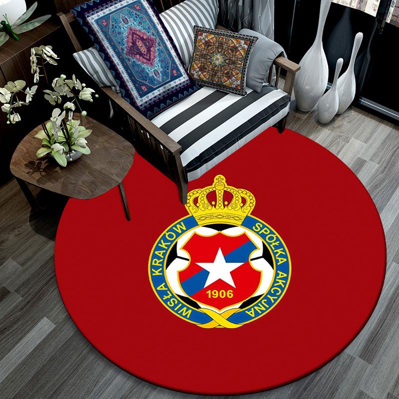 Red Star Belgrade,Round Area Rug,Carpet Rug for Living Room Bedroom Sofa Playroom Decor,Non-slip Floor Mat