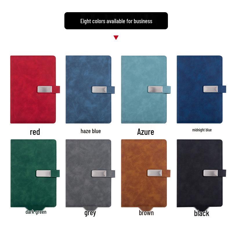 Custom Logo Business Notebook - Soft Leather, Thick, High-Quality Buckle Diary In Gift Box