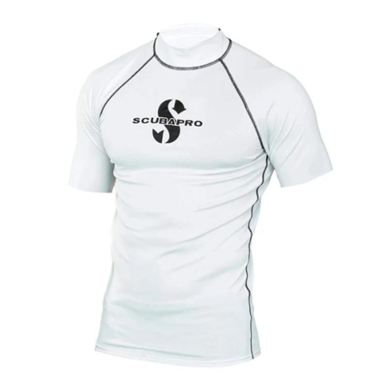 Mens Short Sleeve Surfing Swimsuit UPF Beach Water Sports Diving Top