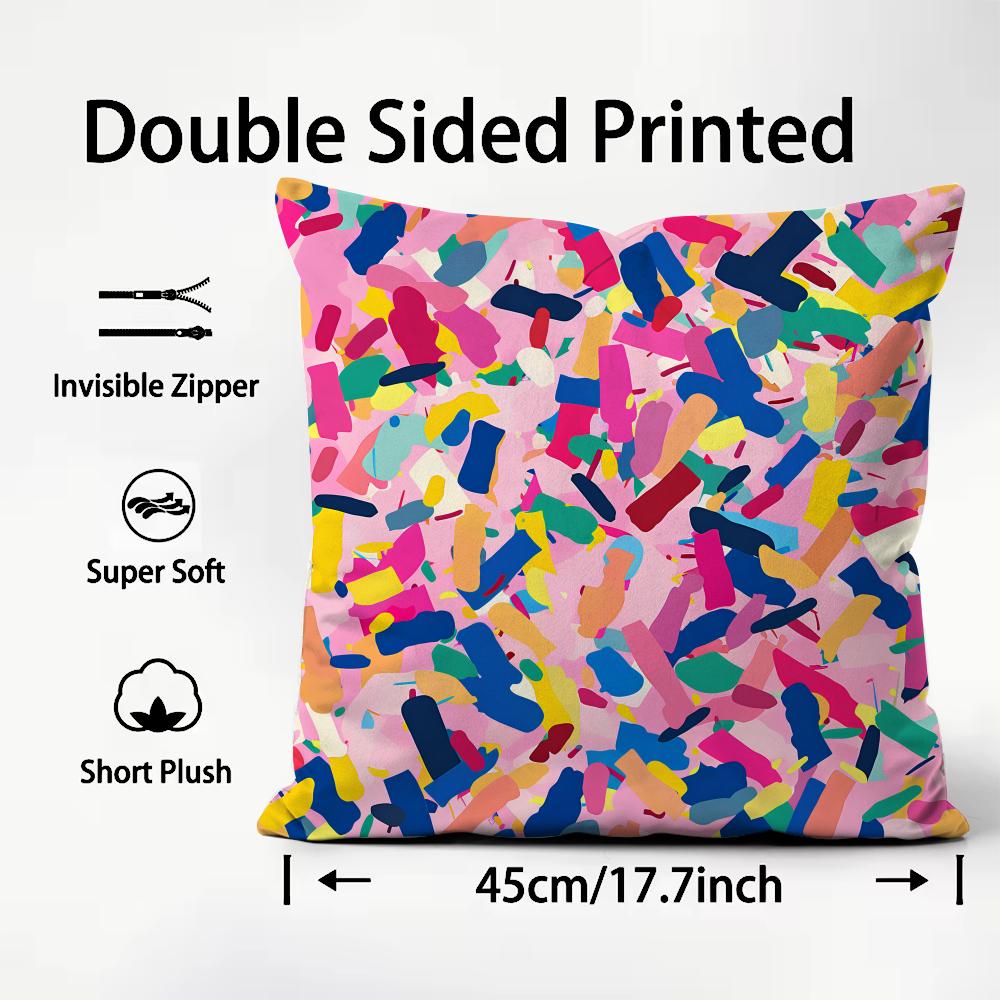 GORĄCY A-Abstrakcyjny Kolorowy Wzór Poszewka na Poduszkę Wygodna Dwustronna Poszewka na Poduszkę Idealna do Samochodu Sofy Sypialni i Nie Tylko