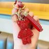 Handmade Rhinestone Bear Pendant for Women Bag Men Car Accessories Girl Gift Anime Animal Metal Bag Charm