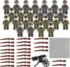 MOC Military Building Blocks Set WWII German & American Soldier Minifigures Small Bricks Compatible with LEGO Creative Toy for Kids