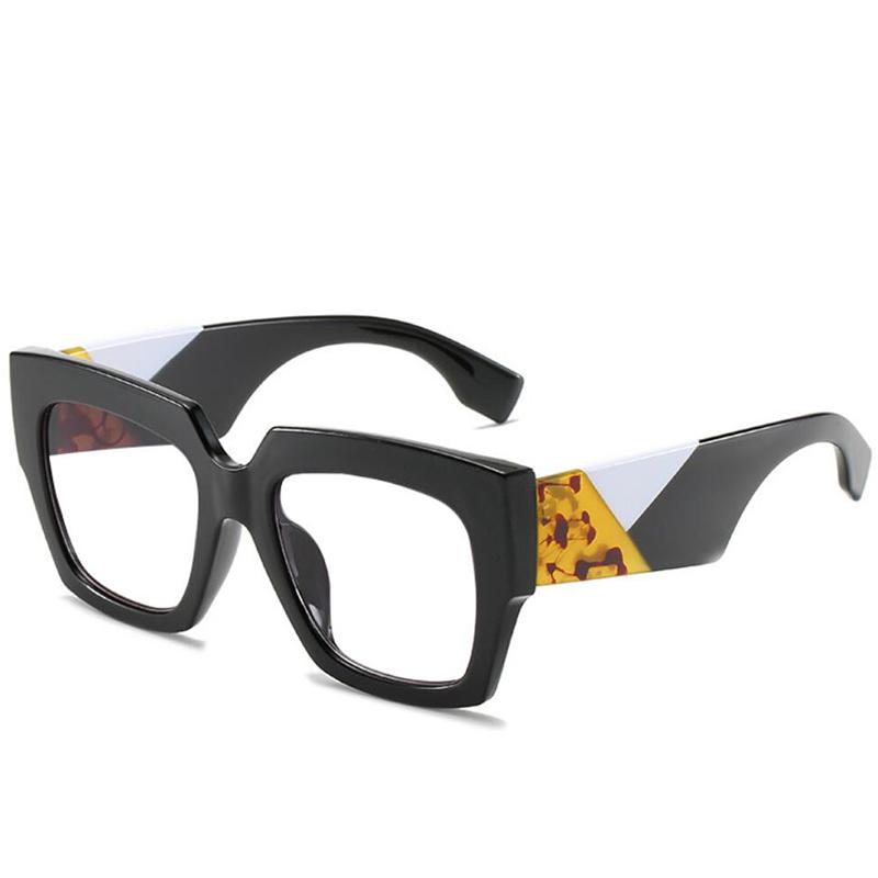 Classic Vintage Square Women'S Reading Glasses Light Blocking Transparent Oversized Glasses Trendy Sexy Leopard Female Eyewear