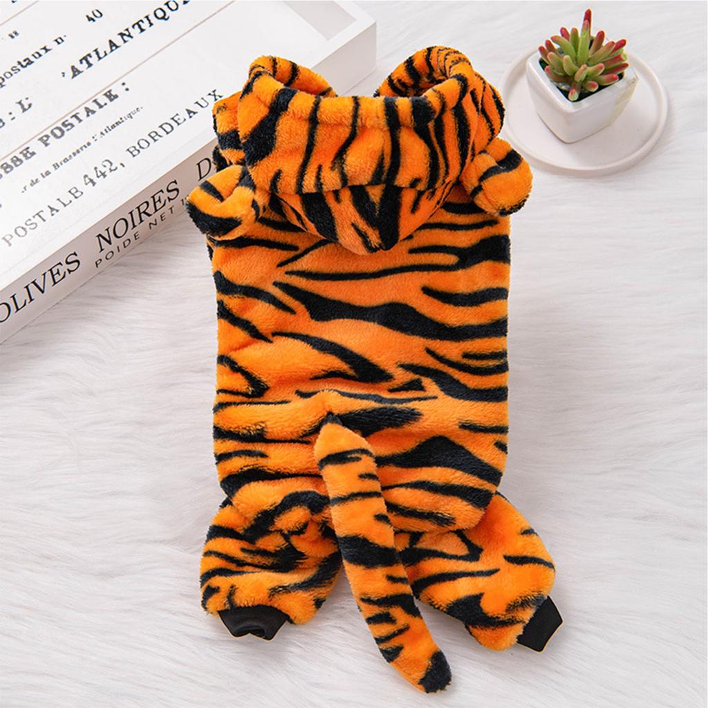 Dog Tiger Hoodie Lovely Comfortable Pet Autumn Winter Costume Clothes for Small Dogs Cats XL