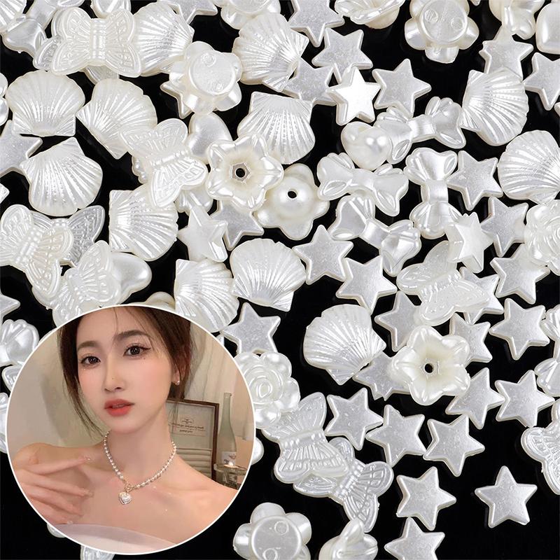 50Pcs 11Mm Acrylic Imitation Pearls Cartoon Bowknot Suitable For Making Bracelet Necklace Needlework Diy Accessories