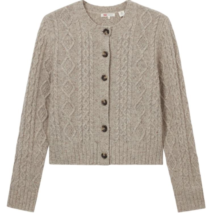 

Кардиган вязаный женский Levis Slim Fit в американском стиле, светло-коричневый A8920-0004