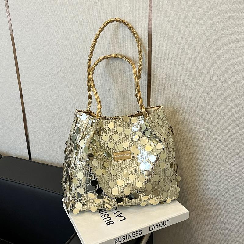 Autumn and winter popular underarm bag Korean version niche design large sequined tote bag foreign versatile single shoulder oblique span bag