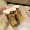 Plus Cotton Thickened Snow Boots: Slip-on Winter 2025 Style with Thick Sole, Furry Mouth, Bowknot, Warm Big Size.
