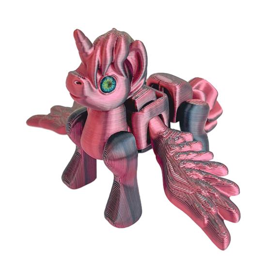 3D-gedruckte fliegendes Pferd Figur Bewegliche Gelenke Geflügeltes Pony Statue Stressabbau Fidget Spielzeug Pädagogisches Tiermodell Dekoration Ornament