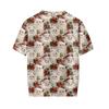 Women's Cute Sweater Knitted Fashion Casual Round-neck Short-sleeved  Cozy Print Top