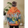 Boy Dinosaur 3D Printed Long Sleeved Hooded Sweatshirt, Spring and Autumn Sports Casual Pullover