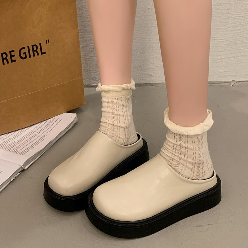 Fashion Cover Toe Shoes Woman's Slippers Platform Slides 2025 Spring Shoes Woman 2025 House Slippers Platform Cover Toe Pantofle New Spr