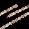 A European, American, Cuban bracelet 12mm wide rock sugar chain zircon bracelet flip men's bracelet trend bracelet