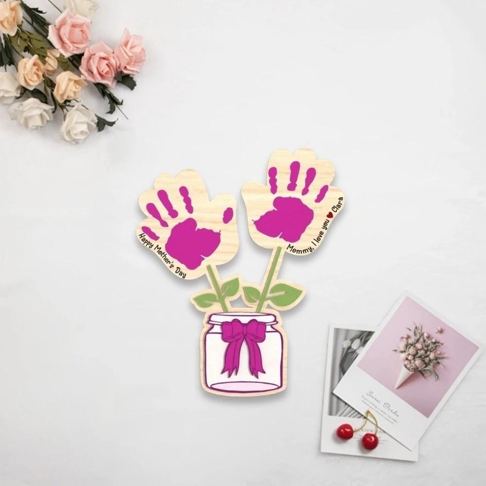 Handbemalte Muttertagsplakette Dekoration Holzblumen Handwerk Muttertagsgeschenk