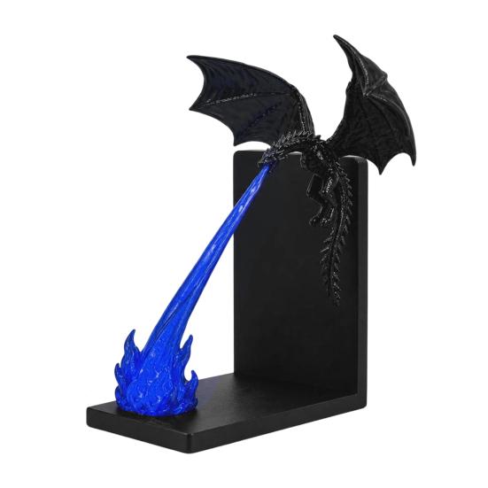 Ornamenti per Vetrine Drago Fiamma Book Nook Decor, Statuetta Drago che Sputa Fuoco Stampata in 3D, Brilla al Buio Giocattoli Trendy da Scrivania L'Ornamento Oscuro,