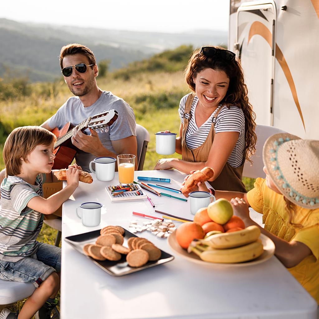 16 Pcs 4 Oz Enamel Camping Coffee Mugs Mini Metal Mug With Handle Small White Enamel Mug Vintage Round Enamel Cup Portable Drink