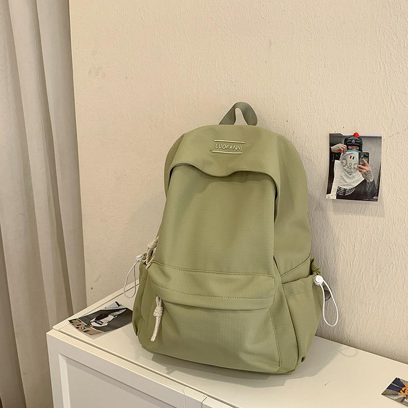 Schoolbag: Fashionable and Fresh Schoolbag, Large Capacity for Girls, High School, Junior High School, Simple Solid Color, Versatile Commuter Backpack