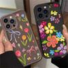 Color Flower Bow Pattern Phone Case For iPhone 16e 16 Pro Max 15 14 Plus 13 12 Mini 11 Pro Shockproof Silicone Soft Back Cover