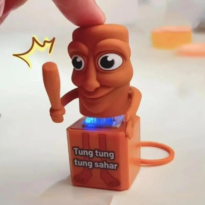 Fashnics Unisex Light New Italian Brainrot Animals Keychains Buttons Tung Tung Tung Sahur Fidget Toys With Sound And Stress Relief Toy Pendant