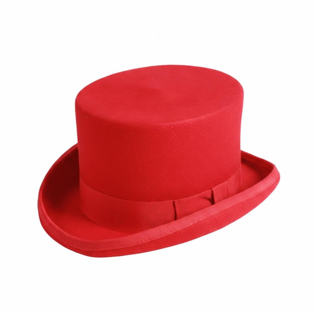 Wool Material Magician Hat Classic Design Wool Top Hat Gentleman Style Cylinder Hat Party Wear