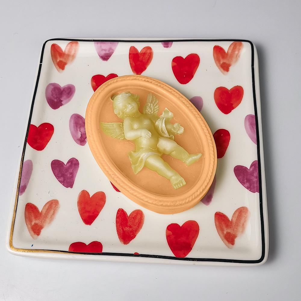 Soap Cake Decoration Candle Mold Wings Angel Label Mold Plaster Clay Fondant Chocolate Silicone Mold Tool