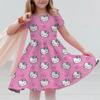 3D Printed Sanrio Hello Kitty Fashion Cartoon Pattern Cute Short Sleeved Dress Cosplay Youth Girl Clothes Kuromi Clothes Sweet