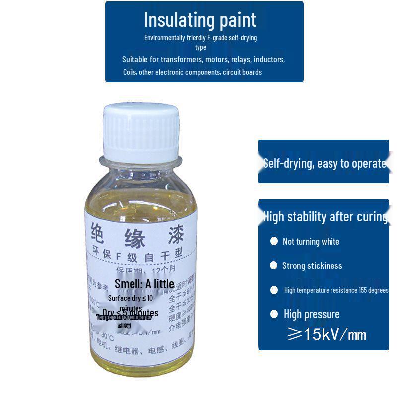 Быстросохнущий изолирующий лак класса F для трансформаторов, двигателей и катушек Varnish 30ml + Brush