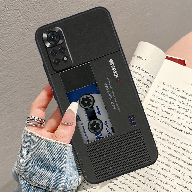 Vintage Magnetic Tape Cassette Phone Case For Xiaomi Redmi Note 14 13 Pro 9 10 11 12 15 Pro Plus 14C 13C 10C 12C 15C Cover