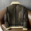 Winter Thickened Retro Wool Classic B3 Genuine Leather and Fur Integrated Lamb Fur Men's Large Size Genuine Leather Jacket