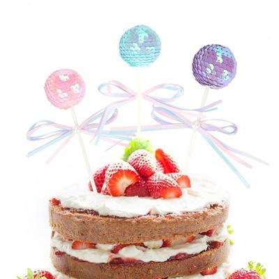 1 Pièce Outils de Cuisson de Cuisine Décoration de Gâteau Adorable Nœud en Ruban de Soie Boule Décor de Gâteau pour Anniversaire Cupcake Drapeau Fête Baby Shower