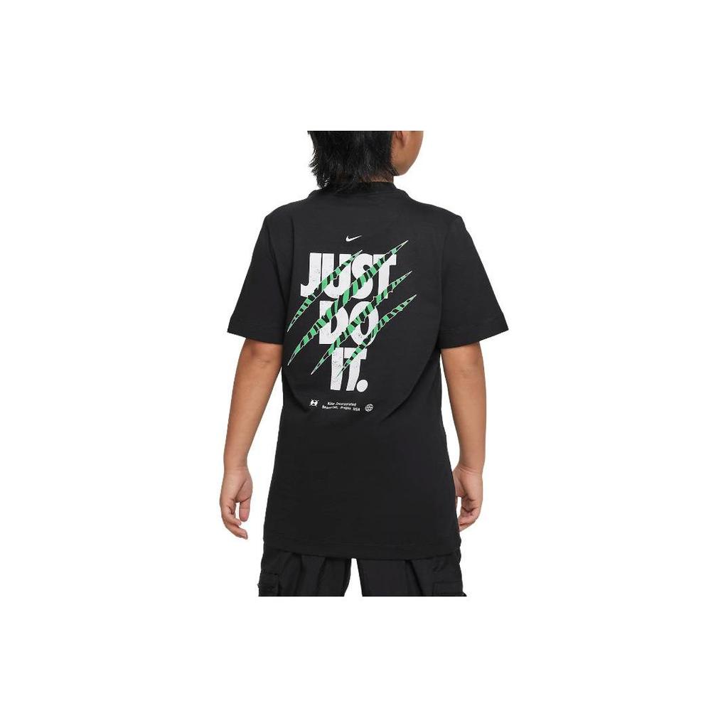 Nike Sportswear Logo Print Short Sleeve T-Shirt Kids Tops Black FD0845010