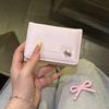 Foldable Tri-fold Short Wallet Large Capacity Card Holder Sweet Love Bow Wallet  Gift