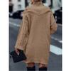 YYFS Women's Fashion Casual Fall Winter Solid Color Print Long Sleeve High Neck Sweaters