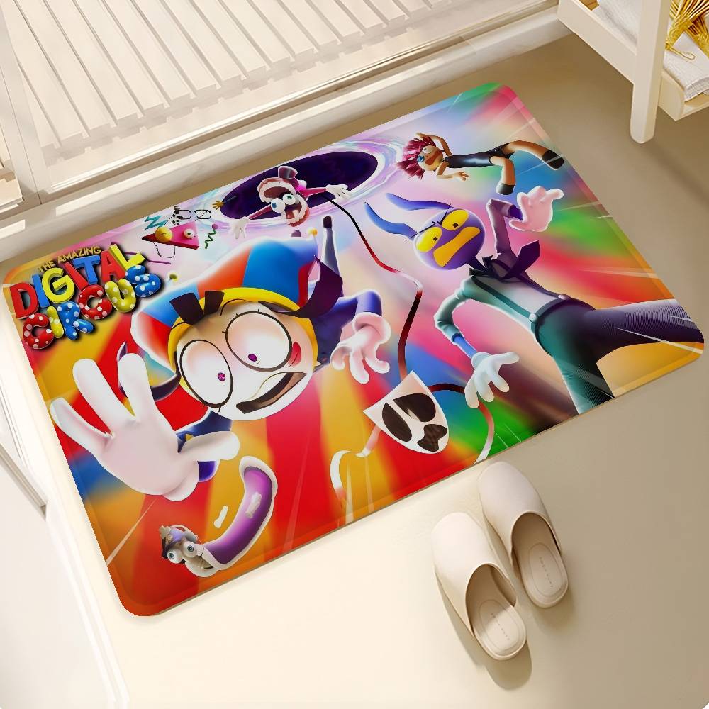 T-the A-amazing D-digital Circus Room Mats Anti-slip Absorb Water Long Strip Cushion Bedroon Mat Welcome Doormat