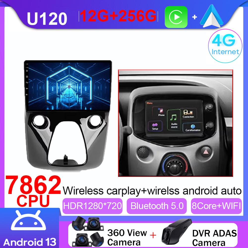 Car Radio For Peugeot 108 For Toyota Aygo B40 2014 - 2021 Android OS Navigation 4G WIFI BT No 2Din DVD GPS CPU Multimedia Player
