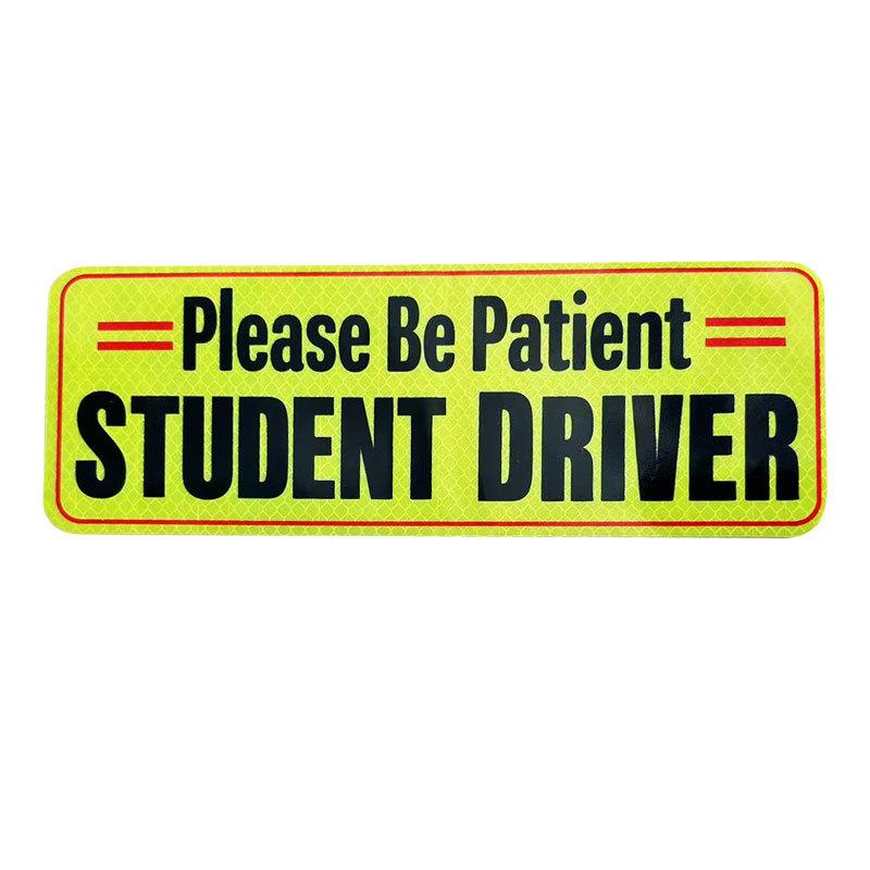 

2 PC Magnetic student driver internship reflective stickers for car novices crystal color lattice car stickers