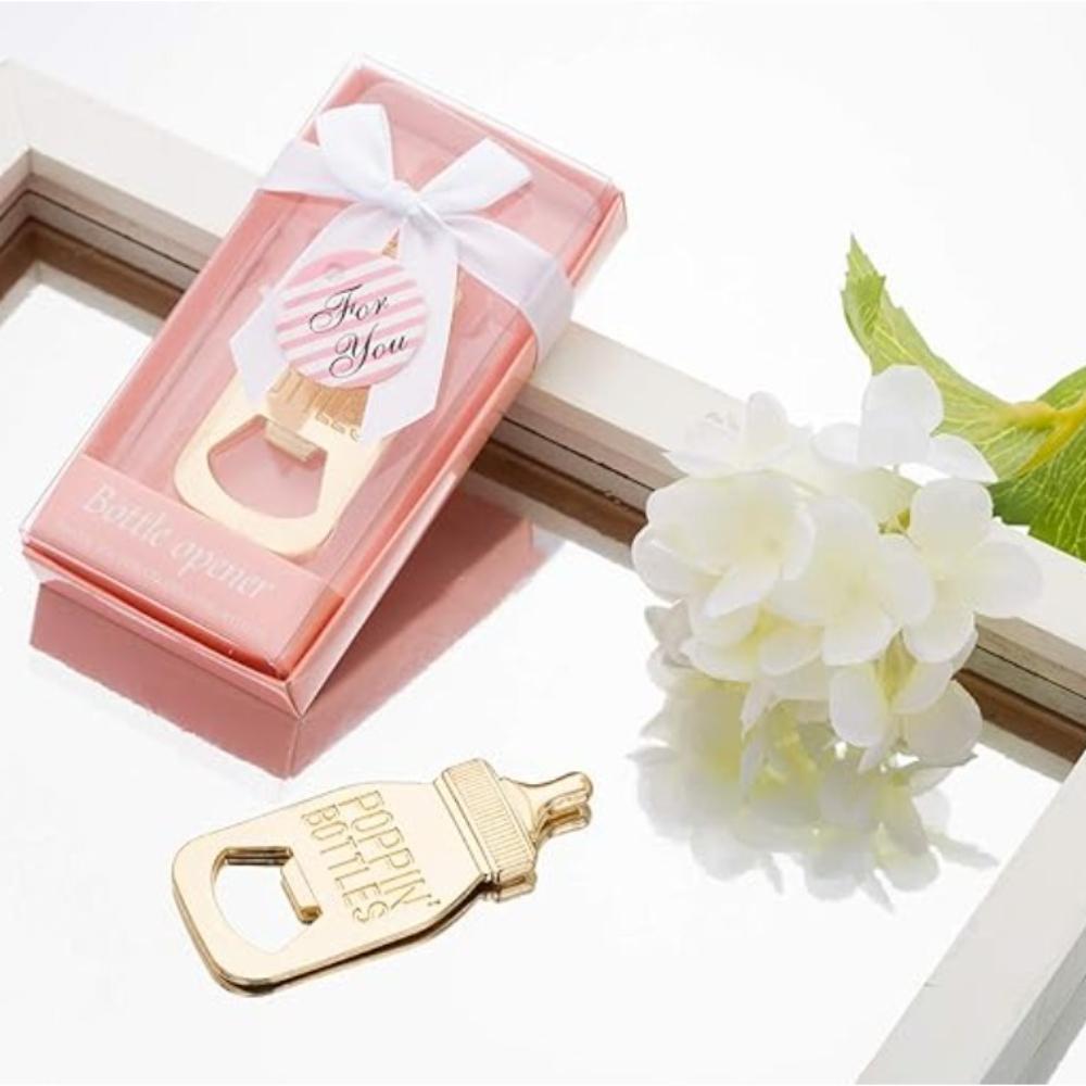 Bottle Openers for Baby Shower Favors Gifts Decorations Souvenirs Poppin Bottles Openers with Gifts Box used for Wedding Favors