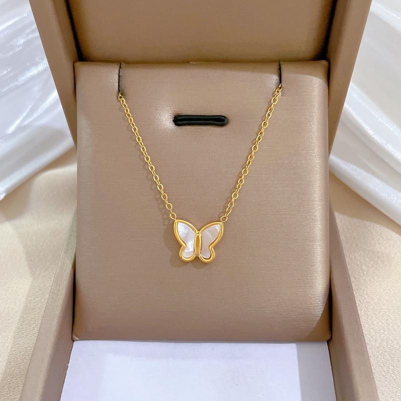 Geometric Animal Temperament Personality Minimalist Wind Furnace Real Gold Necklace Female Collarbone Chain