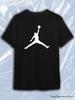 Air Jordan Black Crew Neck Short Sleeve T-Shirt with White Jumpman Silhouette Logo