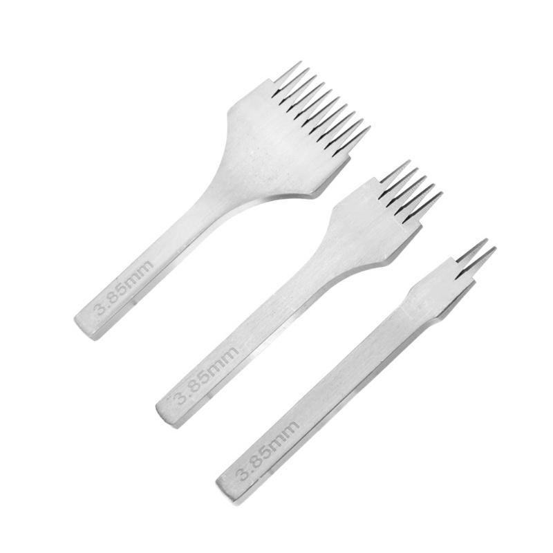 Weißstahl 2/5/10 Lochstempel Werkzeugsatz Schnürung Stechbeitel Satz für Lederhandwerk