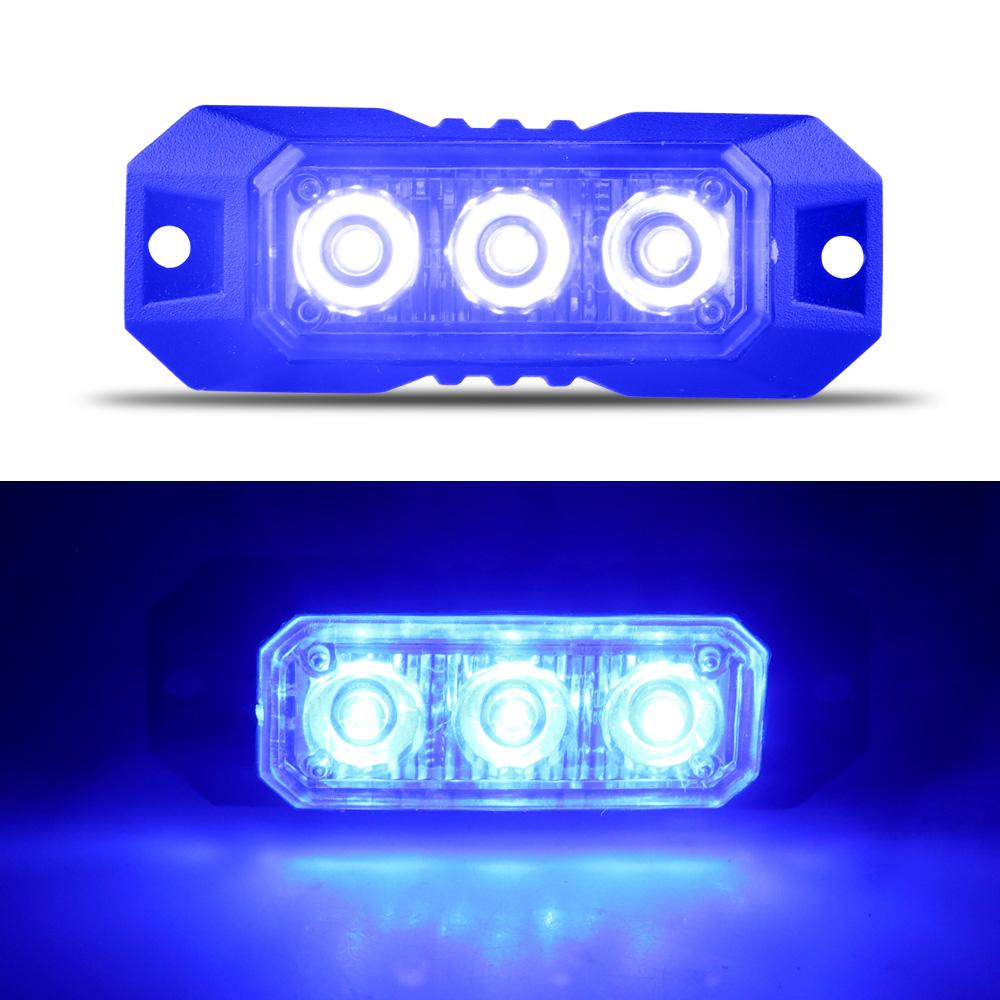 1PCS 3LED Strobe Warning Grille Flashing Lights Emergency Universal Trailer Truck Police Strobos Car Security Signal Lamp 12-24V