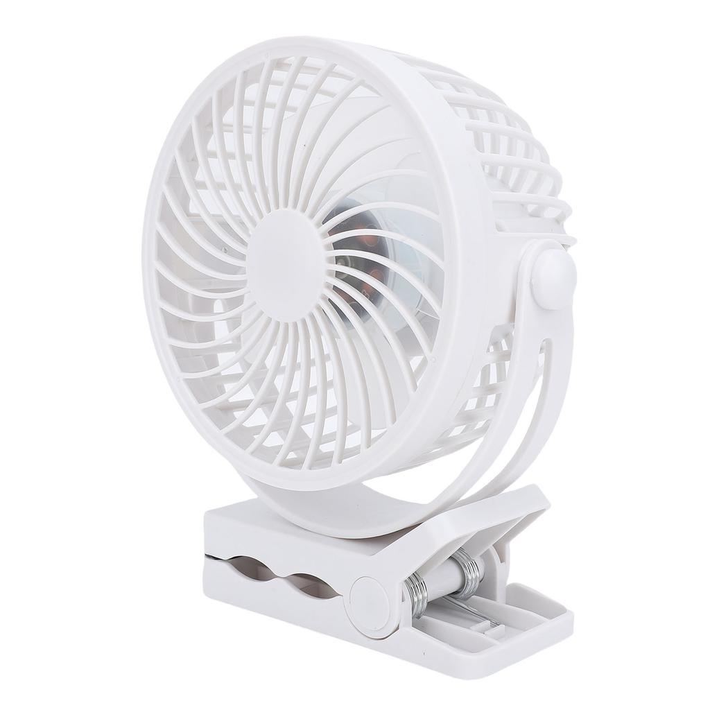 Clip On Fan USB Rechargeable 3 Speeds 2H 4H 6H Timer 720 Degree Rotatable Small Desktop Fan for Camping Dormitory Office