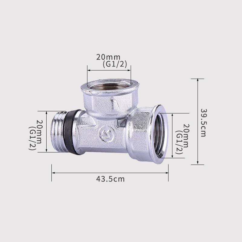 Messing-Verbinder BSP 1/2"3/4"1" Innengewinde Außengewinde Gleich 3-Wege-T-Stück Gerader Winkel-Typ-Adapter Kostenloses Rohmaterial-Band