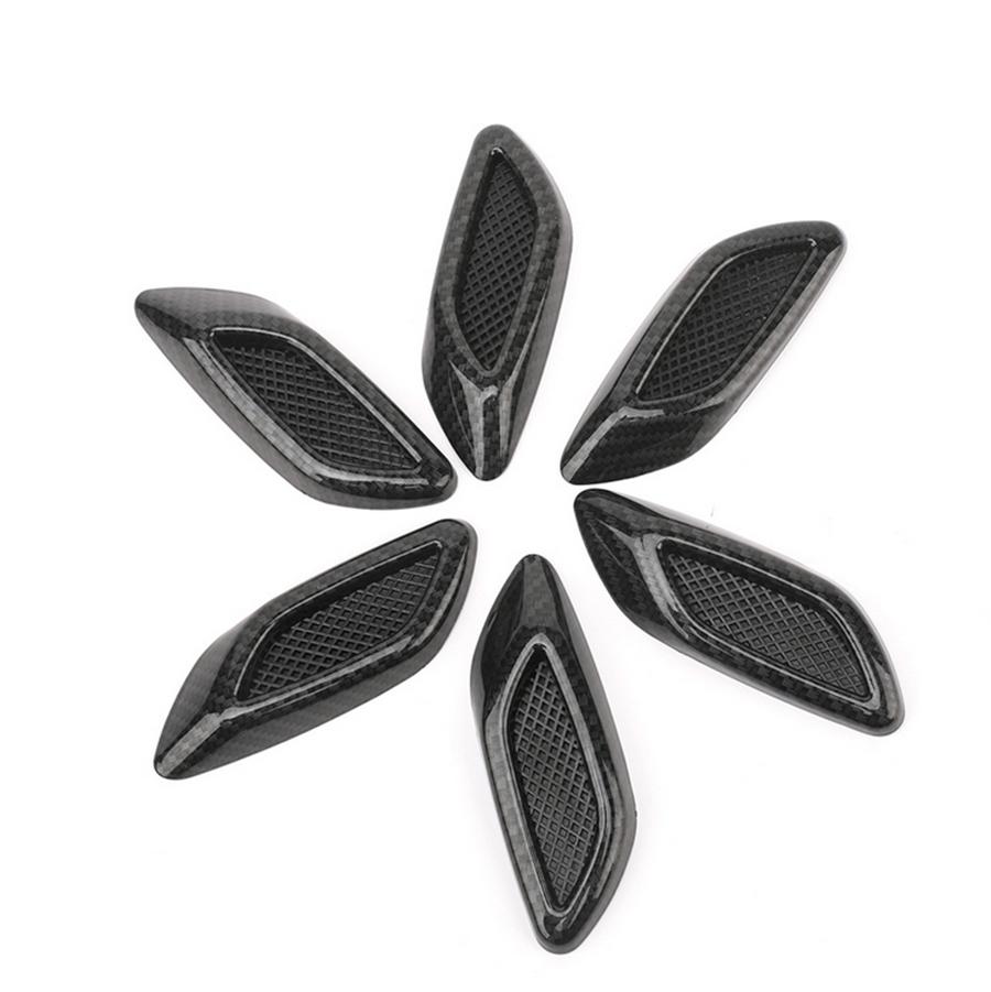 

6x 3D Shark Gill Car Side Fake Vent Sticker Carbon Fiber Look Decoration Sticker