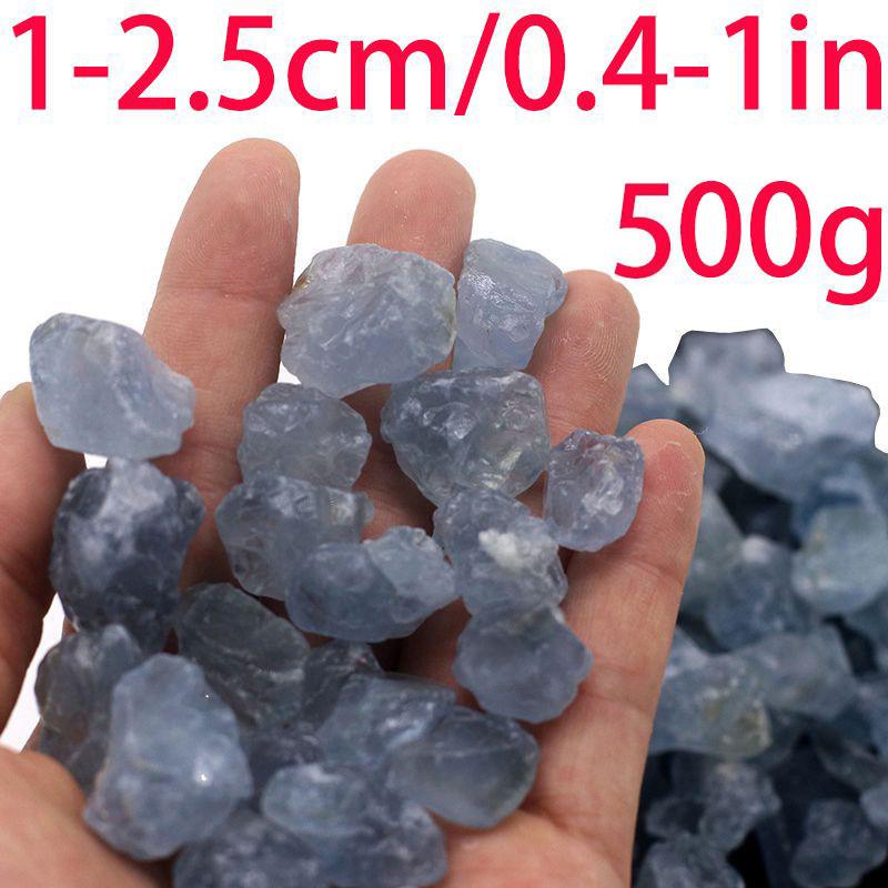 Natural Blue Celestite Mineral Quartz Crystal Rough Stone Healing Gravel